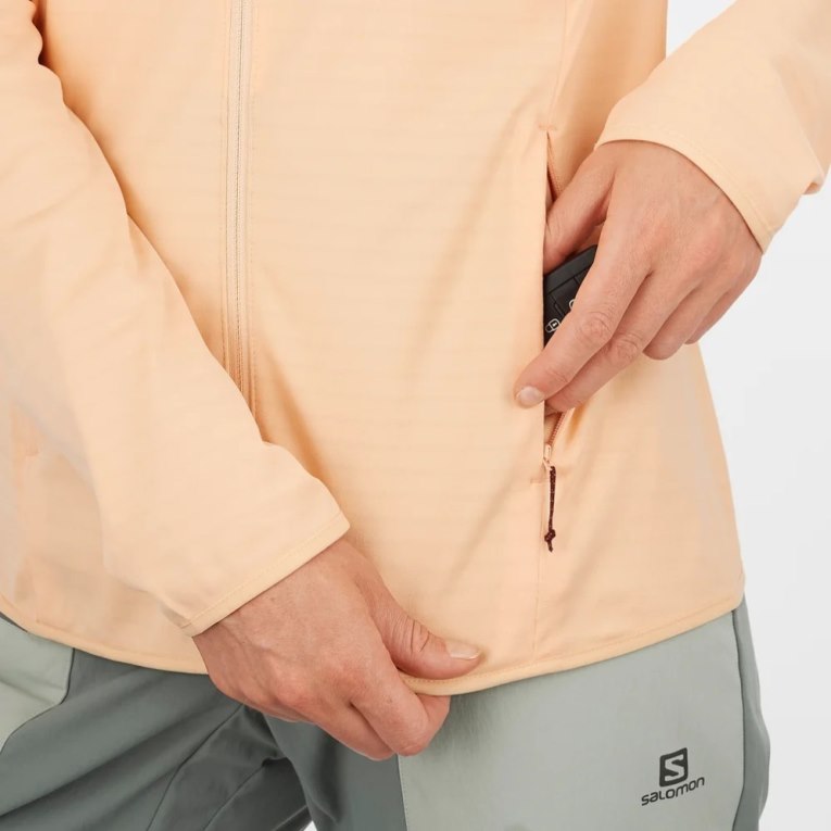 Dámské Bundy Salomon Essential Lightwarm Full Zip Meruňka | CZ 02XUFYA